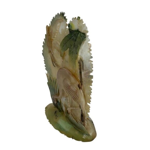 NWT Handcarved Tourist Mother Of Pearl Flamingo Deco Shell Art Multicolor Signed - Picture 8 of 14